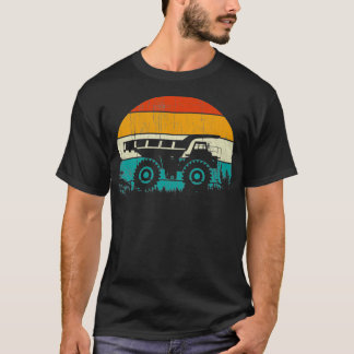 T-shirt Construction de vidange Retro Vintage Sunset Excav