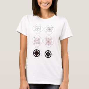 T-shirt Construction d'un carré avec des coins debout dans