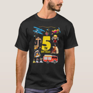 T-shirt Construction d'une voiture de course d'avion 5 an