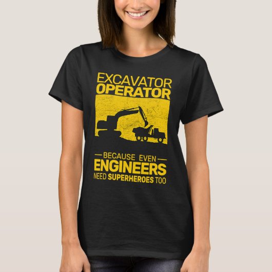 T-shirt construction equipment men kids heavy equipment op (Devant)