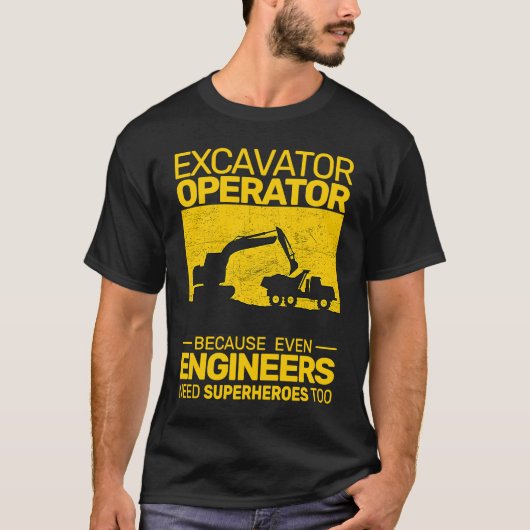 T-shirt construction equipment men kids heavy equipment op (Devant)