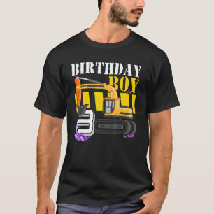 T-shirt Construction Excavateur 3e anniversaire garçon 3 a