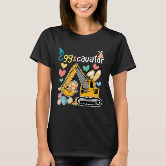 T-shirt Construction Excavator Easter Day Egg Hunt for Boy (Devant)