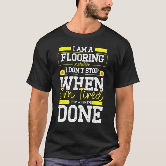T-shirt construction floorcarpet installer flooring instal (Devant)
