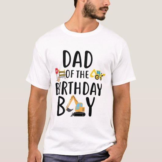 T-Shirt Construction Papa de l'enfant fêté (Devant)