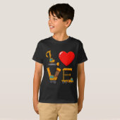 T-shirt Construction Valentine Love Spelled With Trucks Ex (Devant entier)
