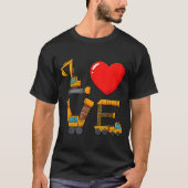 T-shirt Construction Valentine Love Spelled With Trucks Ex (Devant)