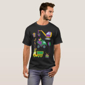 T-shirt Construction Vehicle Mardi Gras Toddlers Boys (Devant entier)