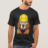 T-shirt Construction Worker Beagle Laborer Puppy Beagle Do (Devant)