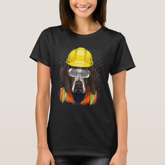 T-shirt Construction Worker German Shorthaired Pointer Lab (Devant)