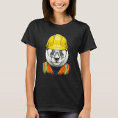 T-shirt Construction Worker Giant Panda Bear Laborer Panda (Devant)