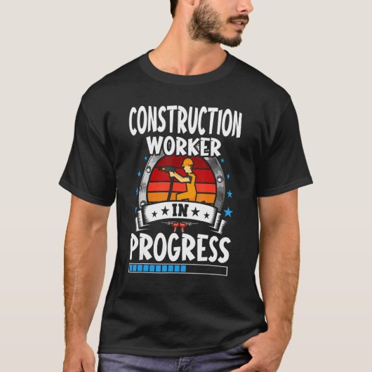 T-shirt Construction Worker In Progress Trainee Student (Devant)