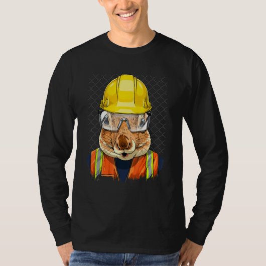 T-shirt Construction Worker Squirrel Laborer Animal Squirr (Devant)