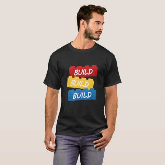 T-shirt Construire Construire Jouet Bâtir Blocs Imaginez E (Devant entier)