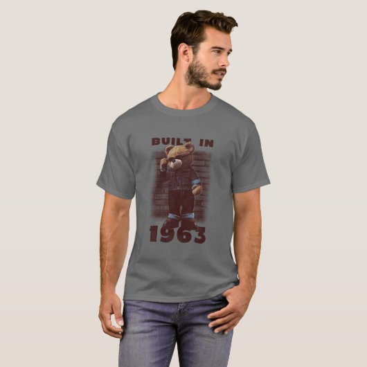 T-shirt Construit en 1963 B-day cadeau pour lui | 60 ans (Devant entier)