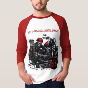 T-shirt Construit en acier. Propulsé par le cœur.