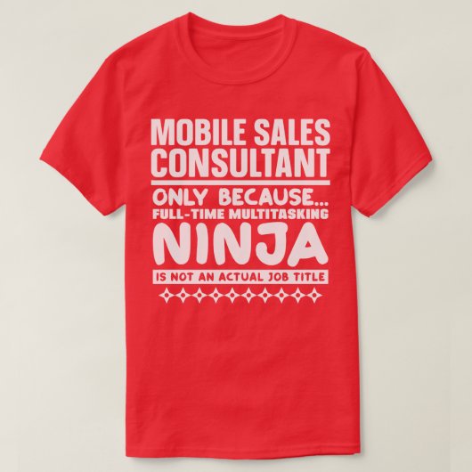 T-shirt Consultant en vente mobile Ninja (Design devant)