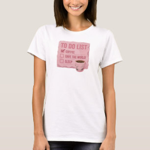 T-shirt Contemporain Rose CAFÉ D'ABORD SAUVER LE MONDE