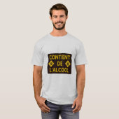 T-shirt contient alcool biere chope binouze mousse humour (Devant entier)