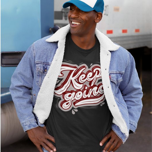 T-shirt Continuer l Cool lettrage l Noir de motivation