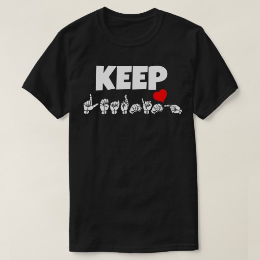 T-shirt CONTINUER L'APPRENTISSAGE ASL Sign Language Design (Design devant)