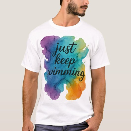 T-shirt Continuez À Nager - Illustration De L'Encre D'Alco (Devant)