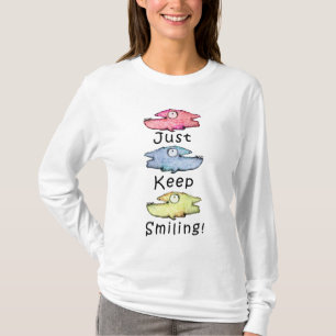 T-shirt Continuez à sourire ! Poisson coloré à grandes den