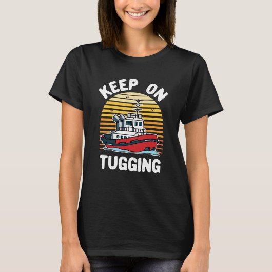 T-shirt Continuez À Tisser Funny Tugboat (Devant)