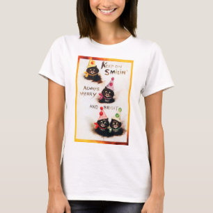 T-shirt Continuez sur Smilin, Chat noir, Louis Wain