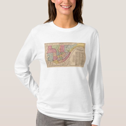 T-shirt Contour de Cincinnati, Ohio (Devant)