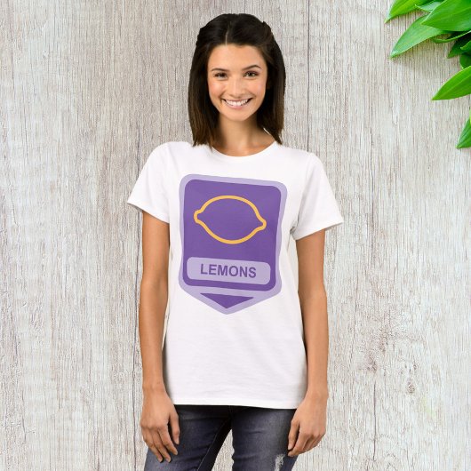 T-shirt Contour de citron violet et jaune
