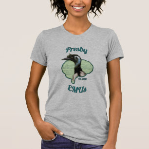 T-shirt Contour de noir de logo d'émeus de Presby