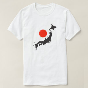 T-shirt Contour et cercle de carte du Japon