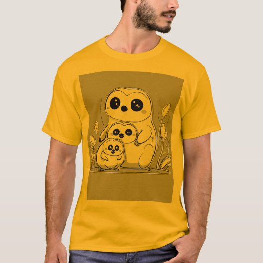 T-shirt contour simple et forme la conception du panda (Devant)