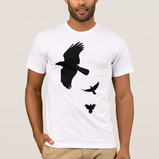 T-shirt Contours noirs des corneilles (Devant)