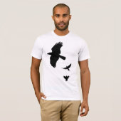 T-shirt Contours noirs des corneilles (Devant entier)