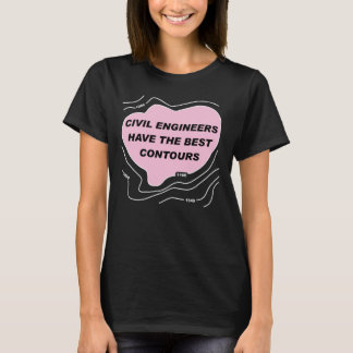 T-shirt Contours roses de l'ingénieur civil
