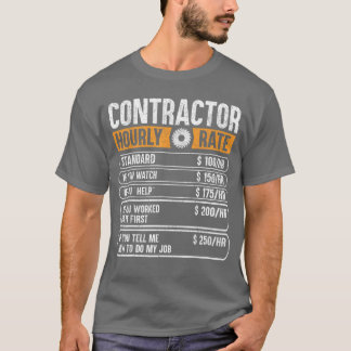 T-shirt Contractor Hourly Rate Price Chart Labor Funny Gif
