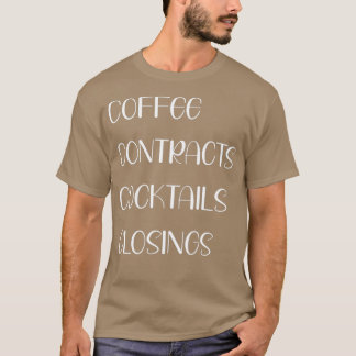 T-shirt Contrats de café Cocktails Fermeture