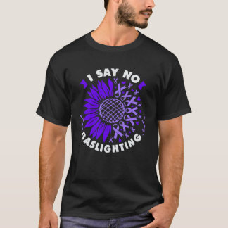 T-shirt Contre le ruban violet de tournesol