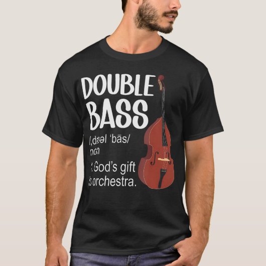 T-shirt Contrebasse Définition Contrebassiste Double (Devant)