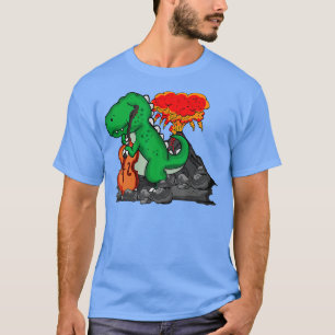 T-shirt Contrebasse Musique Lover Dinosaure Musicien Doubl