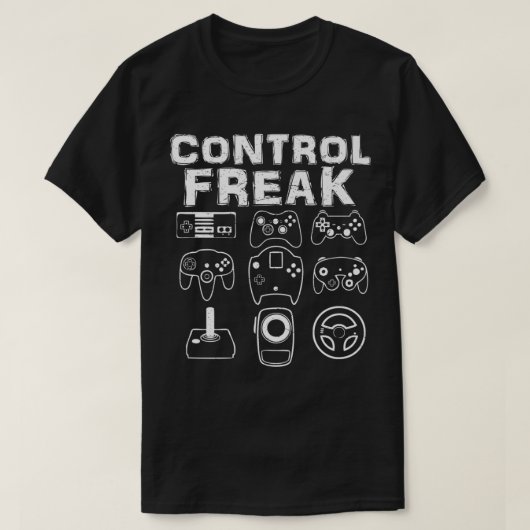 T-shirt CONTROL FREAK Funny Retro Video Game Player Teen B (Design devant)