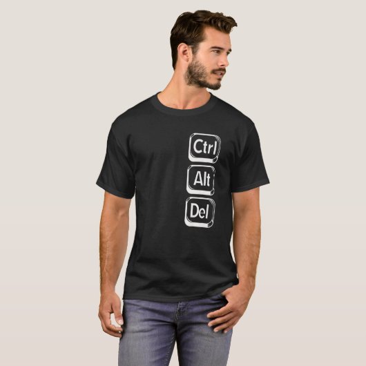 T-shirt Contrôle Alt Supprimer Ctrl Alt Del Colonne (Devant entier)