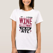 T-shirt Contrôle de la circulation aérienne ATC Funny Wine (Devant)