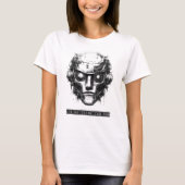 T-shirt Contrôle de l'esprit Cyberpunk Robot Black Print (Devant)