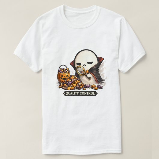 T-shirt Contrôle de Qualité Halloween Vampire Mignon (Design devant)