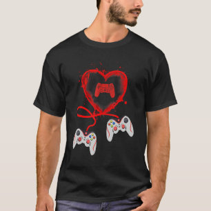 T-shirt Contrôleur de coeur du joueur vidéo Valentine's Da