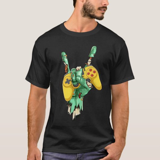 T-shirt Contrôleur de jeu à main fixe Zombie (Devant)
