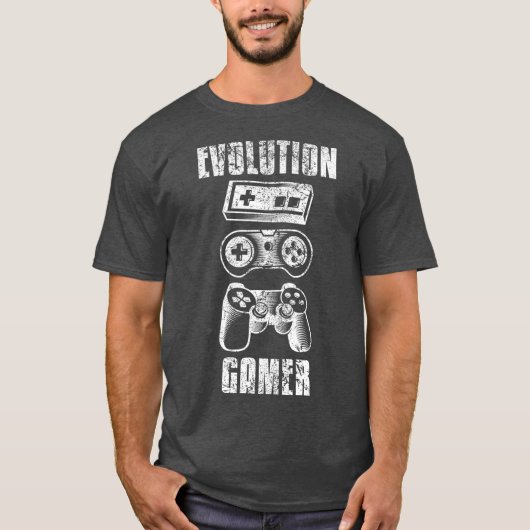 T-shirt Contrôleur de jeu Evolution Gamer (Devant)